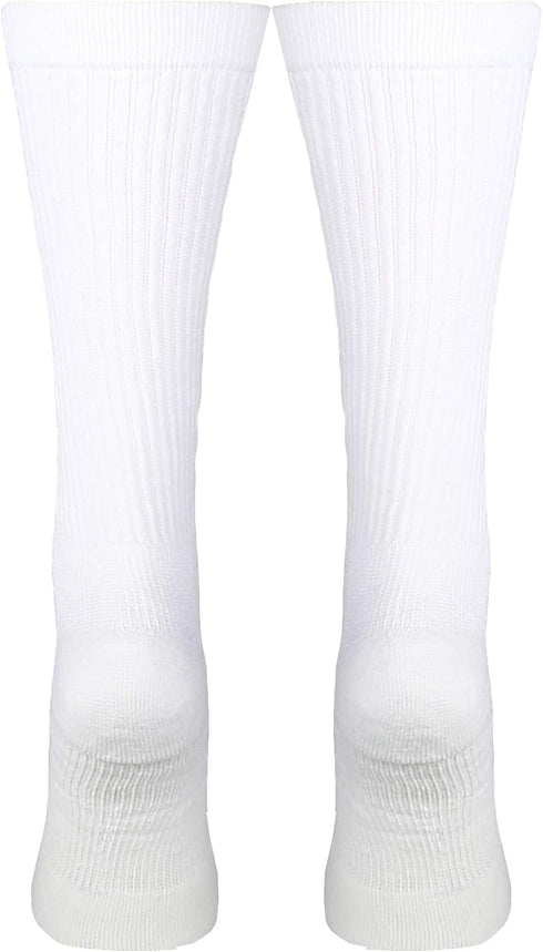 Truform Compression Socks, Men's Crew Length, 15-20 mmHg, White, Small, Pack of 2