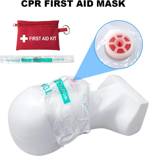 Mini First Aid Kit - Pocket Keychain & Elastic Belt with Disposable Gloves for Travel Home Camping Emergency Supplies