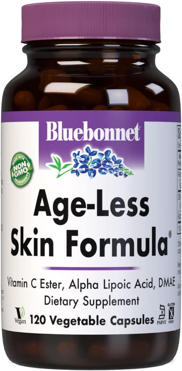 BlueBonnet Age-Less Skin Formula Capsules, White, 120 Count