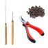 Orgrimmar Hair Extension Remove Pliers Pulling Hook with 500 PCS Micro Silicone Rings Bead Device Tool Kits for Hair