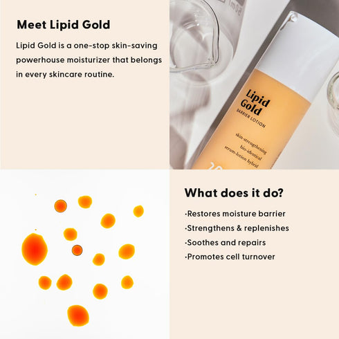 Stratia Lipid Gold Skin-Strengthening Ceramide Moisturizer, Niacinamide Serum for All Skin Types, 1.7 Fl Oz