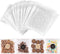 100PACK Self Adhesive Cookie Bags, Cellophane Treat Bags for Gift Giving with Stickers (White Polka Dot, 5.5x5.5 INCH)
