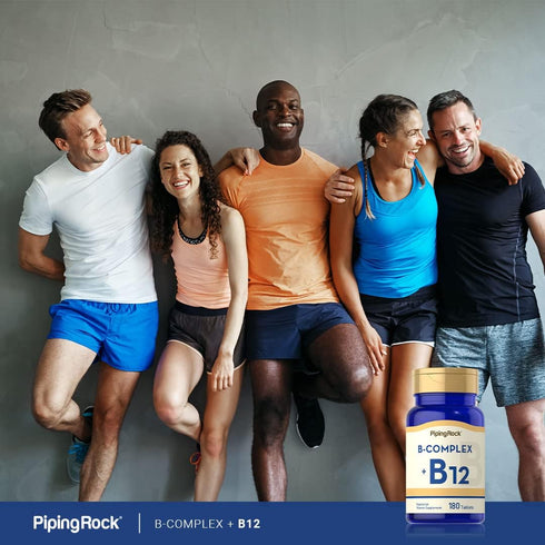 Piping Rock Vitamin B Complex, 180 Tablets, with B12, Vegetarian, Non-GMO, Gluten Free