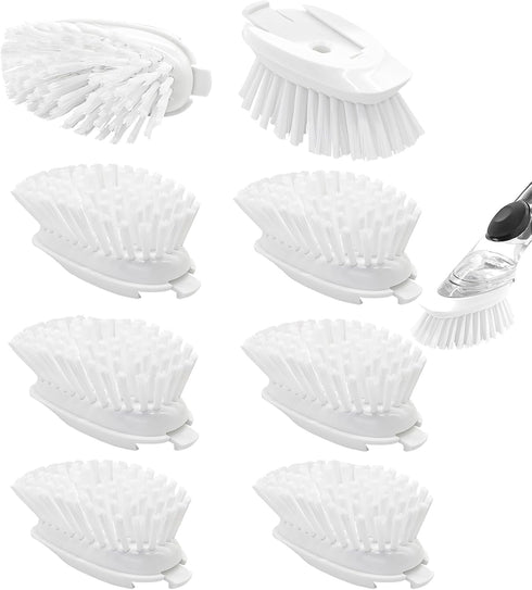 OXO Dish Brush Brush Refills - 8 Pack Replacement Cleaning Soap Dispensing Head for Scrubber (White)