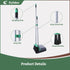 Eyliden Broom and Dustpan Combo Set, Stand Up Dustpan with Long Handle for Home Office Kitchen Lobby, Black & Green