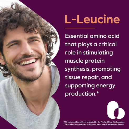 BESTVITE L-Leucine 500mg per Capsule, 240 Vegetarian Capsules, Vegan, Non-GMO, Gluten Free