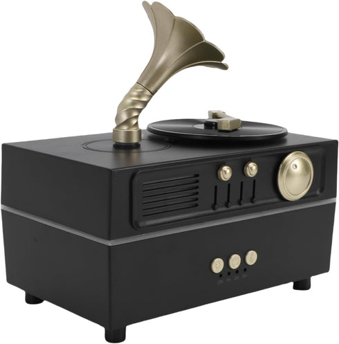 Retro Aromatherapy Humidifier, Unique USB Bluetooth Gramophone Style Vintage Oil Diffuser Cool