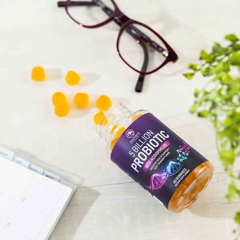 Nature’s Acidophilus Probiotics for Women & Men Gummies, 5 Billion CFU, 6 Strains, Orange Flavor - 60 Gummies