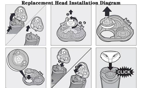 SH60 Replacement Heads for Philips Norelco 6000, Compatible with S6810, S6820, S6850, S6880/81, 3Pack
