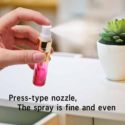 14Pcs 10ml Yellow Rose Gradient Color Spray Bottles - Refillable Makeup Travel Fine Mist Sprayer