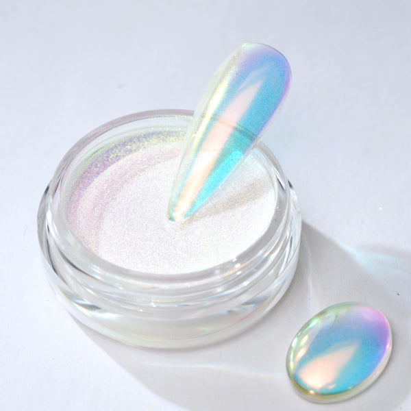 Pretty Diva Mermaid Chrome Nail Powder - Unicorn Iridescent Powder for Nails, Sunset Chrome Manicure Pigment