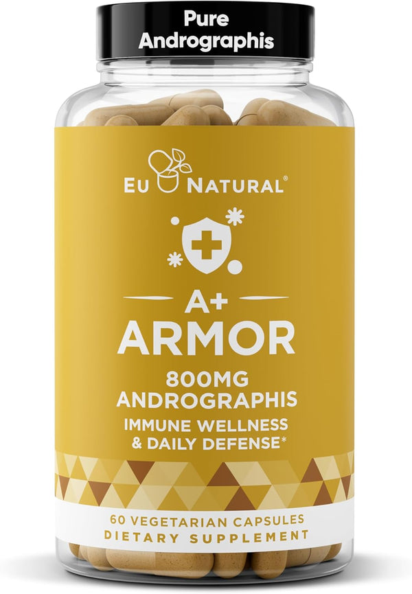 A+ Armor Andrographis Pure 800 Mg - Healthy Immune System Function, Potent Strength for Seasonal Protection