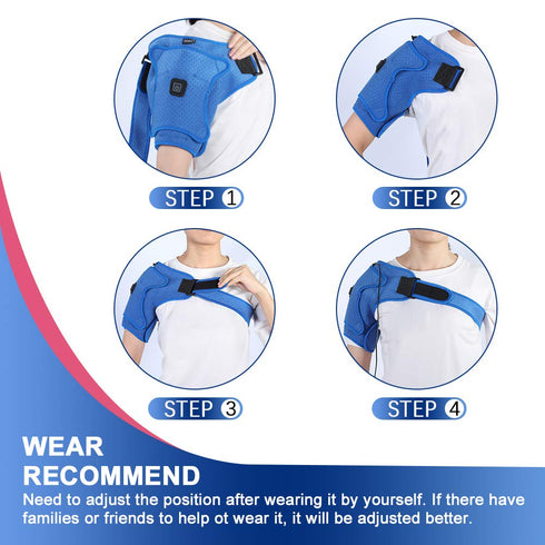 Heated Shoulder Support Brace - USB Electric Heating Pad for Rotator Cuff Pain Relief (S)