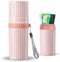 LIKAJON Toothbrush Travel Case, Pink Travel Toothbrush Cup Holder for Toothbrush and Toothpaste,