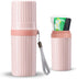 LIKAJON Toothbrush Travel Case, Pink Travel Toothbrush Cup Holder for Toothbrush and Toothpaste,