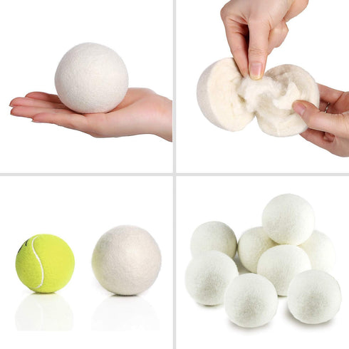 SnugPad XL Size Wool Dryer Balls, Natural Fabric Softener, 100% Organic New Zealand Wool, 12-Count