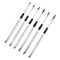 WOKOTO 6pcs Nail Brushes, Silver Metal Handle Nail Art Builder Crystal Carve Brush Set for 3D Pattern Design