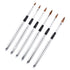 WOKOTO 6pcs Nail Brushes, Silver Metal Handle Nail Art Builder Crystal Carve Brush Set for 3D Pattern Design