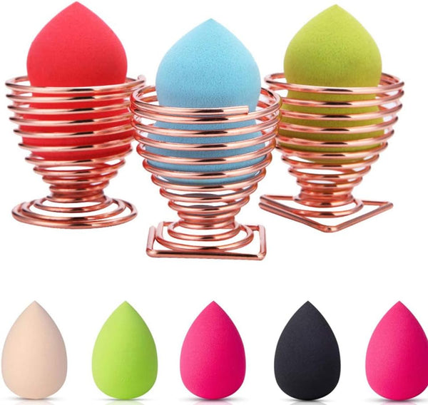 LanMa Beauty Sponge Blender Holder - Makeup Sponge Drying Stand, 3PC Egg Powder Puff Display Stand