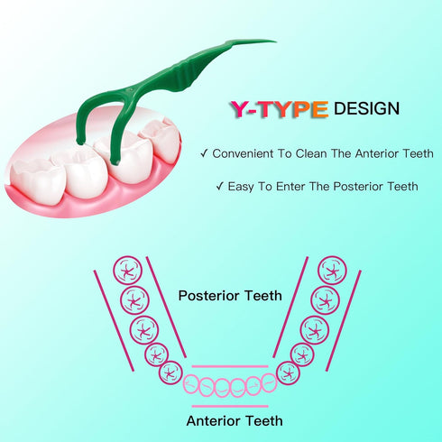Molar Floss Stick, Convenient for Cleaning Back Teeth, Floss Sticks, Flosser Picks, Suitable for Gifting Elders or