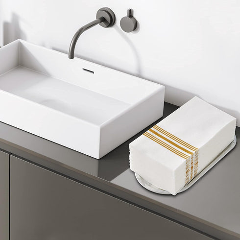 Vplus 150 PACK Guest Towels, Disposable Bathroom Napkins, Soft and Absorbent Paper Hand Towels for Dinners, Parties