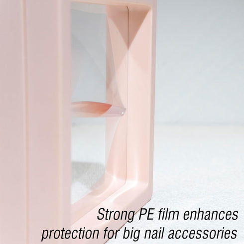LIGHT RAIN Press on Nail Packaging - 3D Floating Frame, Storage Box Case, 24 pcs, Pink Color