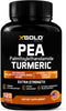 Palmitoylethanolamide 600mg + Turmeric Curcumin Complex 1000mg, Micronized Pea Supplement for Men and Women, 120 Veggie