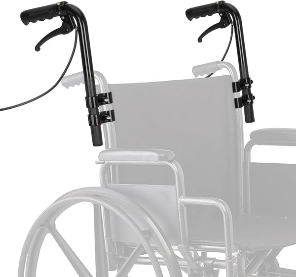 Deerdtride Upgraded Wheelchair Handle Extenders with Brake and Reinforced Design, Adjustable Universal Extension