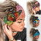 Olbye Wide Boho Headbands, Butterfly Stretch Button Hair Bands for Yoga, Running, Athletic Turban, 4Pcs