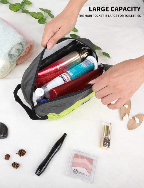 GOX Travel Toiletry Bag Dopp Kit Case, Small Zippered Bathroom Pouch for Women (Green)