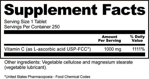 NutriBiotic Vitamin C 1000 Mg, 250 Count Tablets, Immune & Antioxidant Support Supplement