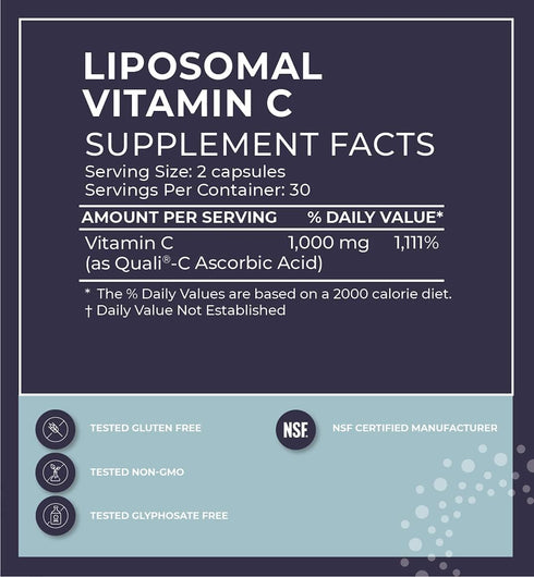 BodyBio Liposomal Vitamin C 60 Capsules, Powerful Immune Support, Maximum Absorption for Cell Support