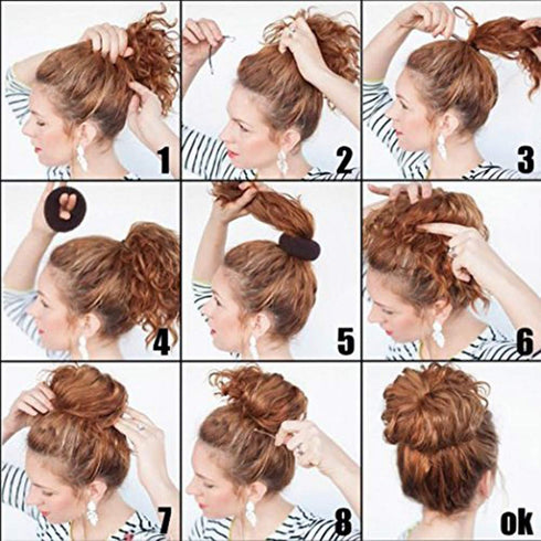Kitjans Extra Hair Donut Bun Maker for Kids, 2PCS Ring Style Small Bun Shaper, Suitable for Short Thin Hair