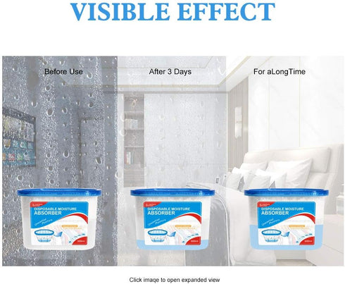 CANAGER Fragrance Free Moisture Absorber Box, 6 Packs, Odor Eliminator and Dehumidifier for Closet, Bedroom, Kitchen
