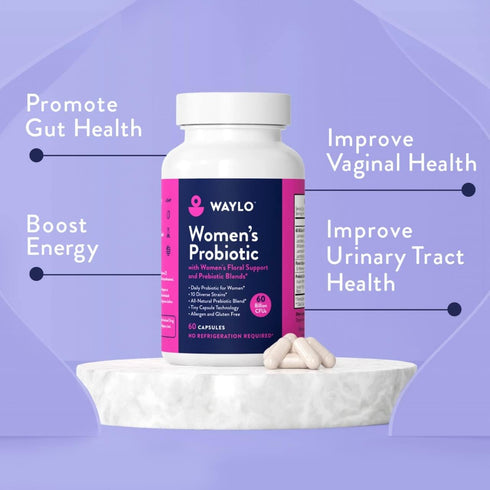 Probiotics for Women - 60 Capsules, Easy to Swallow Tiny Capsule with Prebiotics, 60 Billion CFUs
