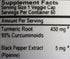 Turmeric Capsules with Black Pepper Extract - 60 Kosher Vegan Caps, 450mg Turmeric Root
