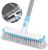 Scrub Brush Floor Brush with Long Handle, 2 in 1 Deck Brush Floor Scrubber for Bathroom, Kitchen, Tub, Carpet