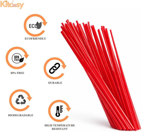 Kitchsy 8-Inch 1000 Pack (1000) Compostable Coffee Red Stirrer Sticks Eco-Friendly Biodegradable Beverage & Cocktail