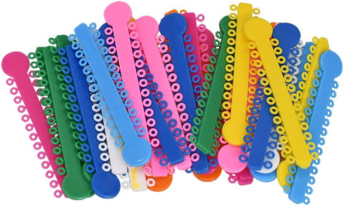 Angzhili Dental Orthodontic Ligature Ties, Multi-color 1040pcs, Gray Ligature Gun, Braces Rubber Band Tool
