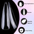 LoveOurHome 240pc XL Clear Stiletto Nail Tips, Full Cover Acrylic False Nails for Women Girls, 12 Size Manicure