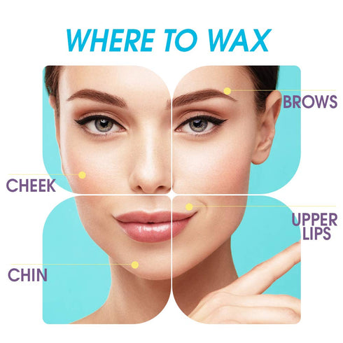 Surgiwax Microwaveable Facial Hair Removal Wax, Hard Wax Kit for Face & Upper Lip, At-Home Waxing Kit for Women