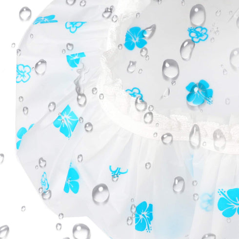Shower Caps, 3 Pcs Waterproof Bath Caps, Plastic Reusable Shower Caps for Women Ladies Spa Salon