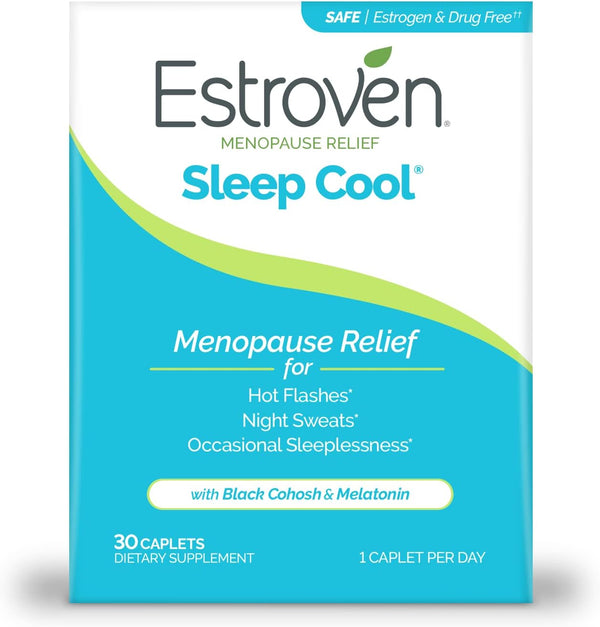 Estroven Sleep Cool for Menopause Relief, 30 Ct - Sleep Support Supplement with Proven Ingredients for Menopause