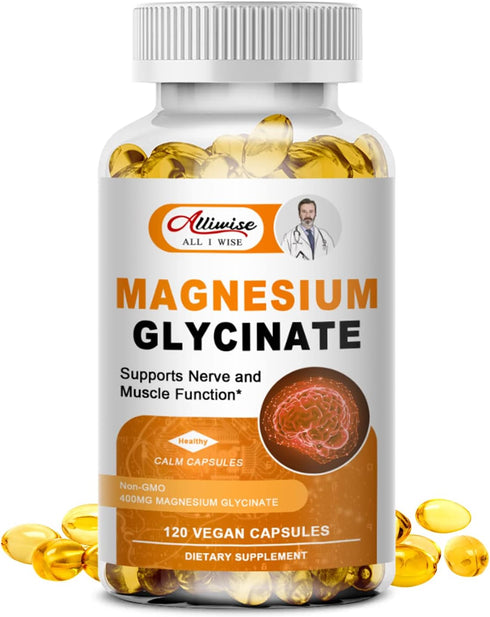 Magnesium Supplement Softgels, Easy Absorption Magnesium Glycinate 400mg with Vitamin B6, D3