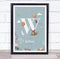 The Card Zoo New Baby Birth Details Christening Nursery Woodland Animals Initial W Gift Print