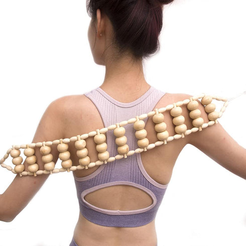 Wooden Therapy Massage Tools for Body Sculpting, Back Massage Roller Rope, Manual Cellulite Massage Maderoterapia Kit