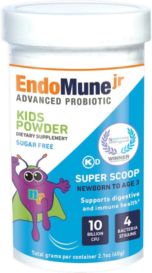 Endomune Jr Advanced Probiotic Powder for Newborns, Infants, Toddlers & Baby | 60 Day Supply | 10 Billion CFUs | 4
