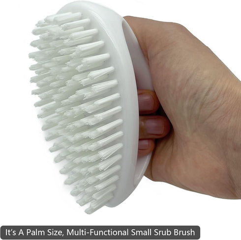 Heavy Duty Scrub Brush for Cleaning, Multi-Purpose Small Size with Stiff Nylon Bristles, White