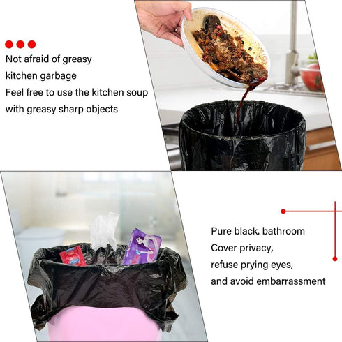 Small Trash Bags, 5 Rolls of 100 PCS 46x60 Cm 4 Gallon Garbage Bags for Kitchen, Bathroom, Bedroom, Office Use