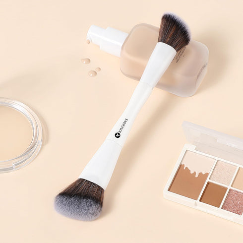 KINGMAS Angled Foundation Brush - Double-ended Kabuki Makeup Brush for Liquid, Cream, Powder, Blending